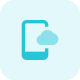 Smartphone with cloud connected storage plan layout icon