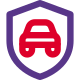 Vehicle protected by insurance policy isolated on a white background icon