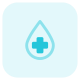 Blood bank with droplet and plus logotype layout icon