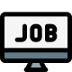 Searching for job seeking website on a desktop computer icon