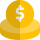 Dollar coin funds isolated on a white background icon