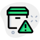 Delivery Box with hazard warning logotype layout icon