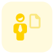 Businessman sharing a single file on an online server icon