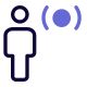 Broadcast work and controlling work purpose layout icon