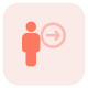 Employee with a right direction arrow indication icon