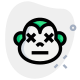Monkey in neutral stage with eyes closed icon