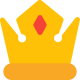 Royal king crown with gem isolated on white background icon