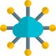 Cloud server multiple connection from all directions and nodes icon