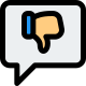 Dislike comment with thumbs down on a speech bubble icon