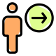 Employee with a right direction arrow indication icon