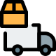 Delivery cargo truck shipping items to consignee icon