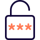 Password authentication for applications and web layout icon