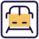 Train logotype for station to board passenger from site icon