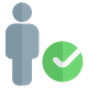 Verified employee list with a checkmark option layout icon