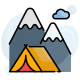 外部营地露营填充轮廓设计圆 3 icon