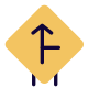 Side road to front joining the intersection icon