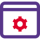 Intenet browser setting and maintenance application menu icon