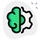 Setting up an application with brain logotype isolated on a white background icon