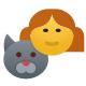 Girl and dog icon