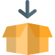 Down direction in open box opening instruction icon