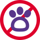 Pets are not allowed in clubs and private property location icon