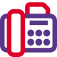 Fax machine printing arrival document in monochrome icon