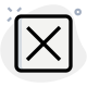 Cross sign in box for decline, isolated in a white background. icon