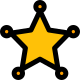 Shariff star badge with circle around it icon