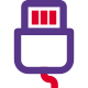 Fast and lighting pin phone charging and data syncing port icon