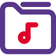 Music folder for collection of songs from different artists icon