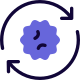 Recurring virus multiples itself into cell formation icon