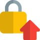 Locking devices with an up arrow isolated on a white background icon