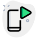 Media player in cell phone play button icon