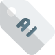 Artificial intelligence on a label isolated on a white background icon