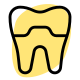 Dental crown with capping of a tooth or isolated on a white background icon