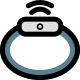 Smartwatch with wireless charging module attached layout icon