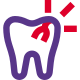 Cavity filling on broken tooth isolated on a white backgrounds icon