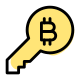 Bitcoin authentication key for private portal login icon