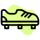 Soccer shoes with spikes at bottom to minimize friction icon