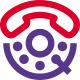 Classic outdated phone rotary dialing feature layout icon