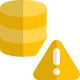 Error warning notification on a secure database network icon