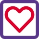 Heart shape in a square isolated on a white background icon