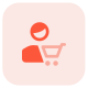 Buying a grocery item online on e-commerce website icon