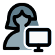 Single woman user using a monitor for real time feedback icon