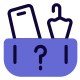 Lost and found items in a shopping mall section icon