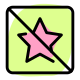 Star crossed, feedback star rating for online portfolio. icon