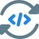 Programming language software syncing with circular loops icon