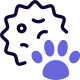 Virus spread through an animal isolated on a white background icon
