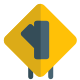Intersection cutoff from Highway to left side icon