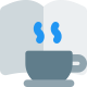 Academic book with a coffee cup isolated on a white background icon